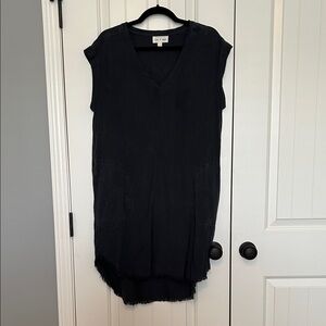 Dark Gray Sleeveless V-Neck Dress